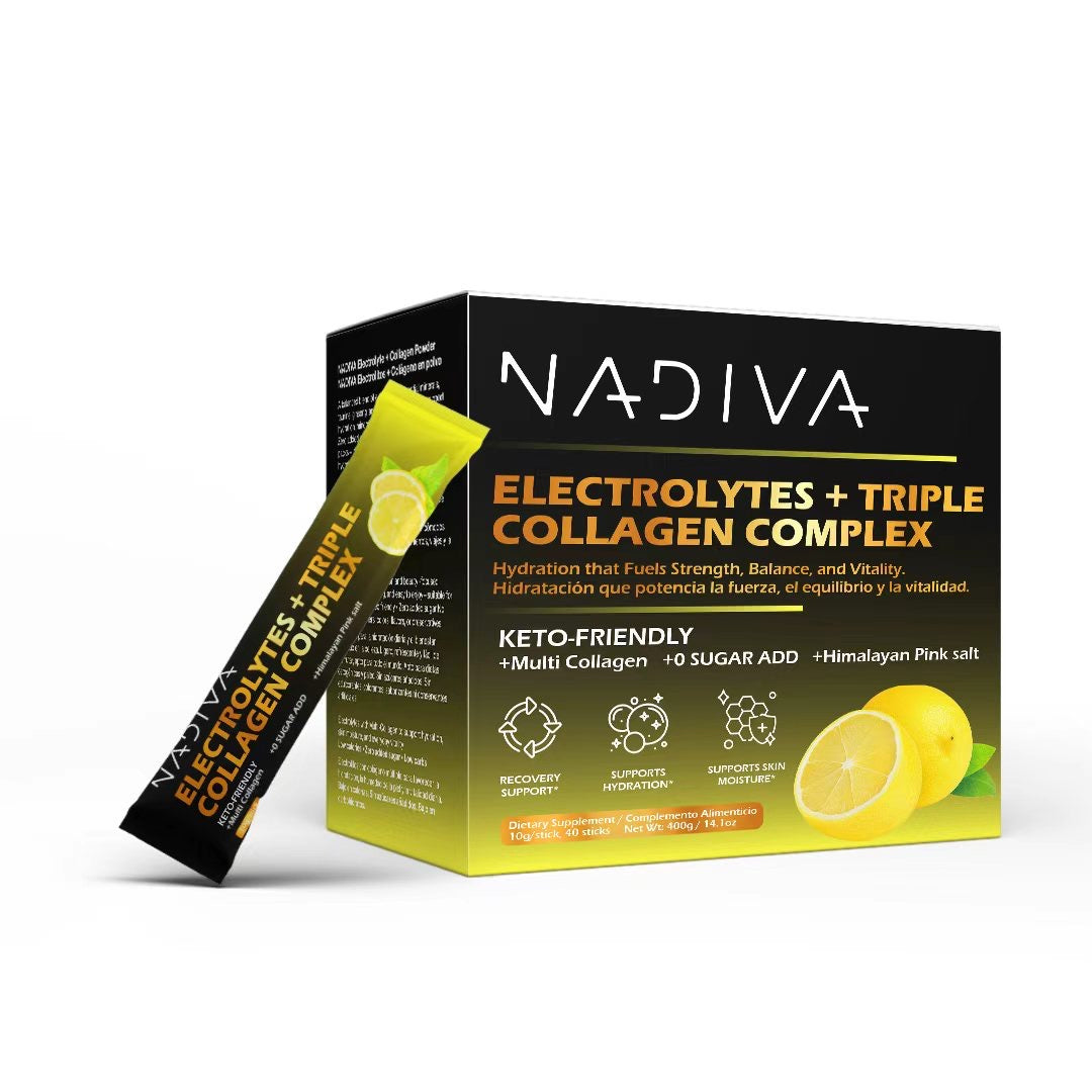 NADIVA Electrolyte Collagen Complex | Hydration + Skin | 40 Sachets