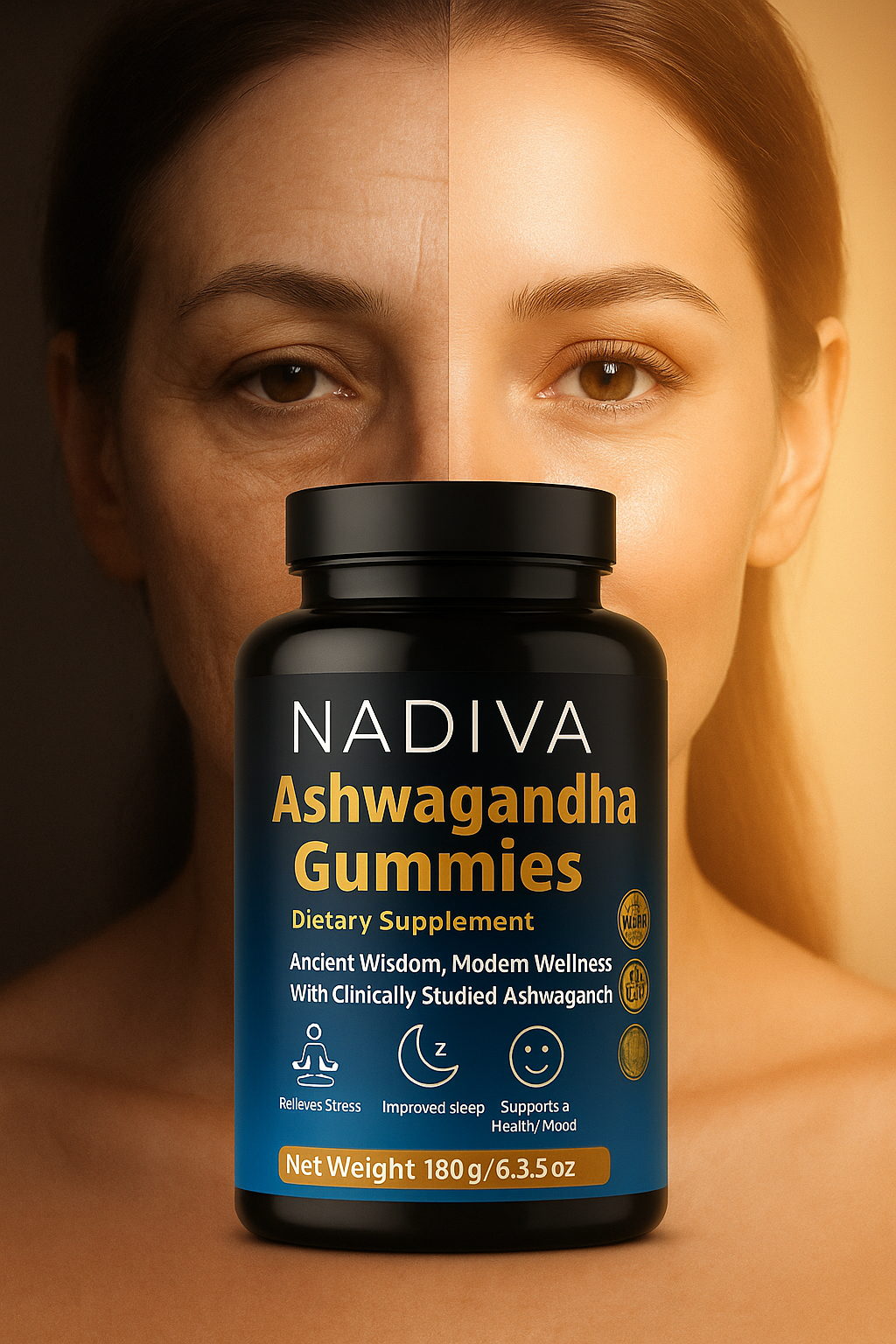 Gomitas de ashwagandha Nadiva | Alivio natural del estrés y equilibrio diario