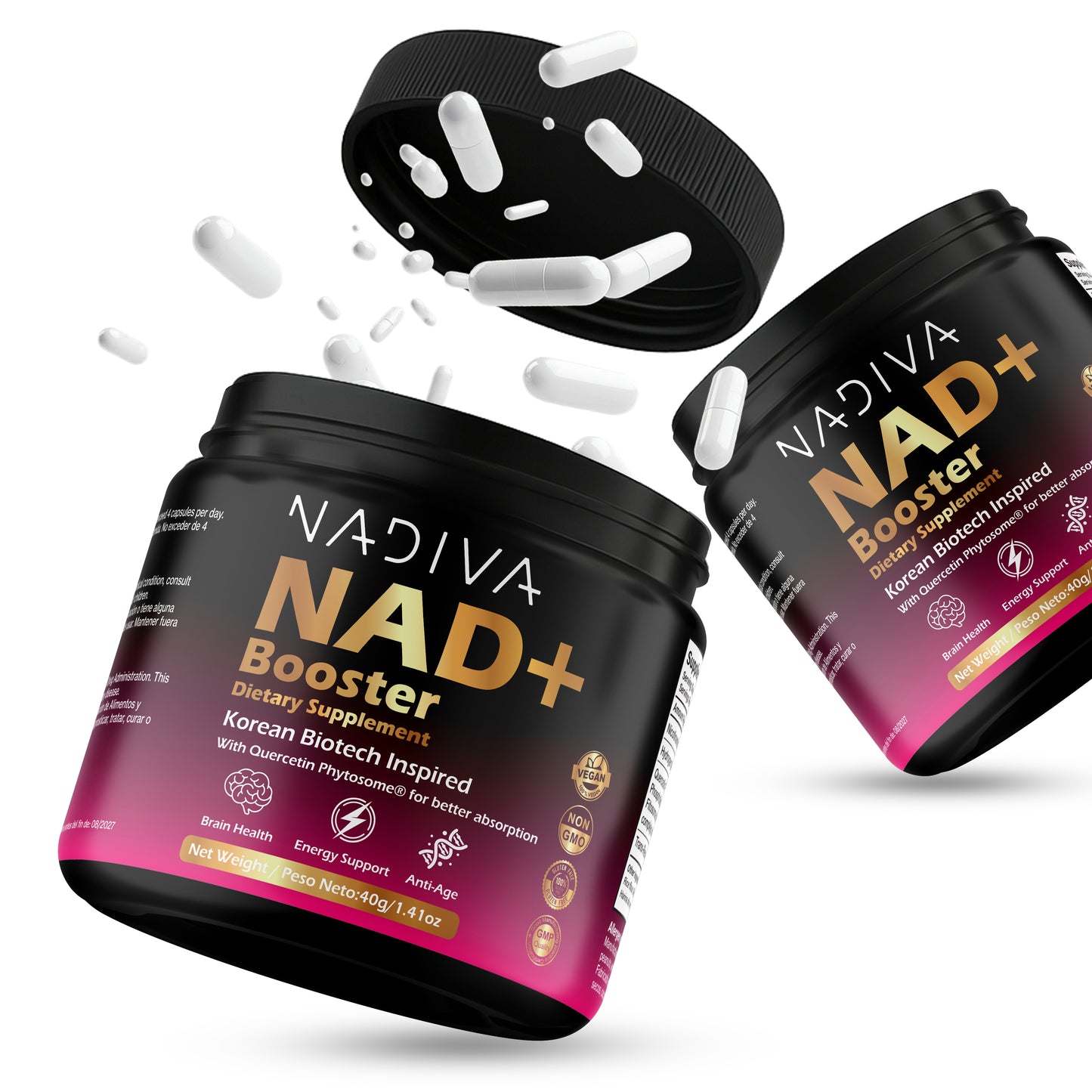 NAD+Booster - Ribósido de niacinamida liposomal + resveratrol | 900 mg 