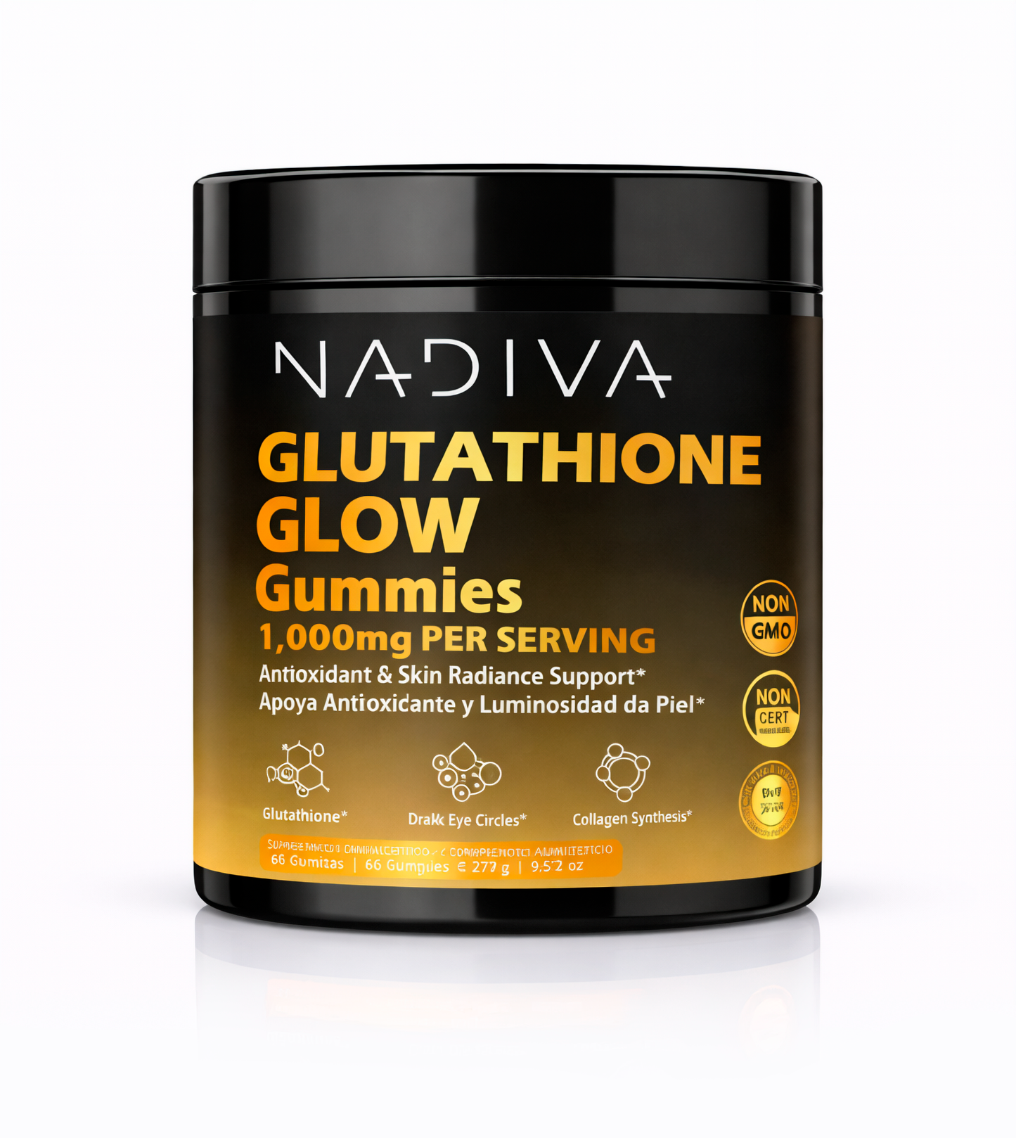NADIVA Glutathione Glow Gummies | Skin radiance | Liver detox | Think More Clearly | 60 gummies
