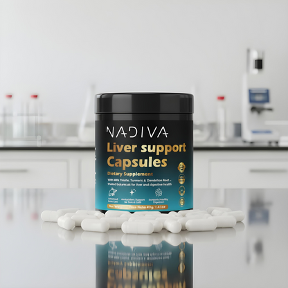 Cápsulas NADIVA para el Apoyo Hepático | Limpieza Hepática | Desintoxicación Sin Problemas | Cápsulas Veganas 28 en 1 
